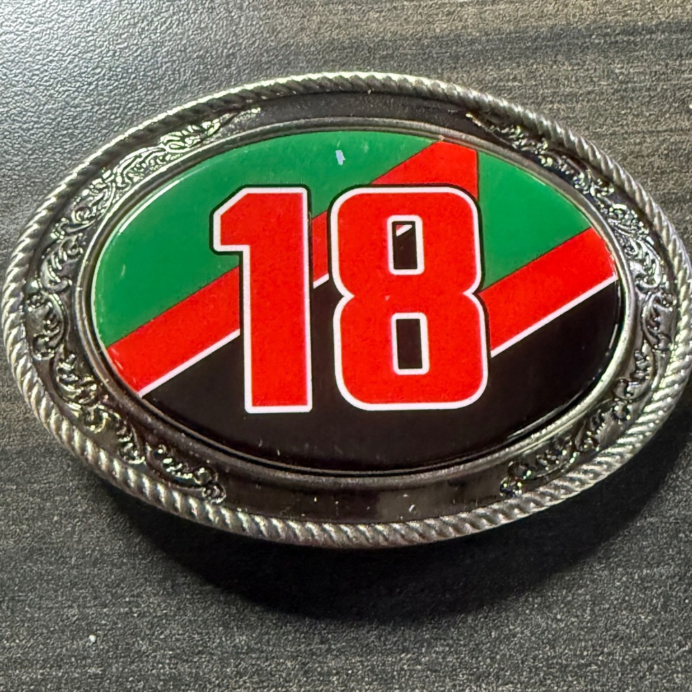 Vintage Style Number‎ 18 Belt Buckle Oval Ornate Western
